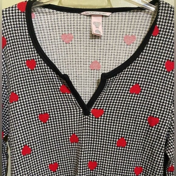 Victoria’s Secret Houndstooth Heart Super Soft Thermal Knit Loungewear SZ Large - Picture 7 of 11